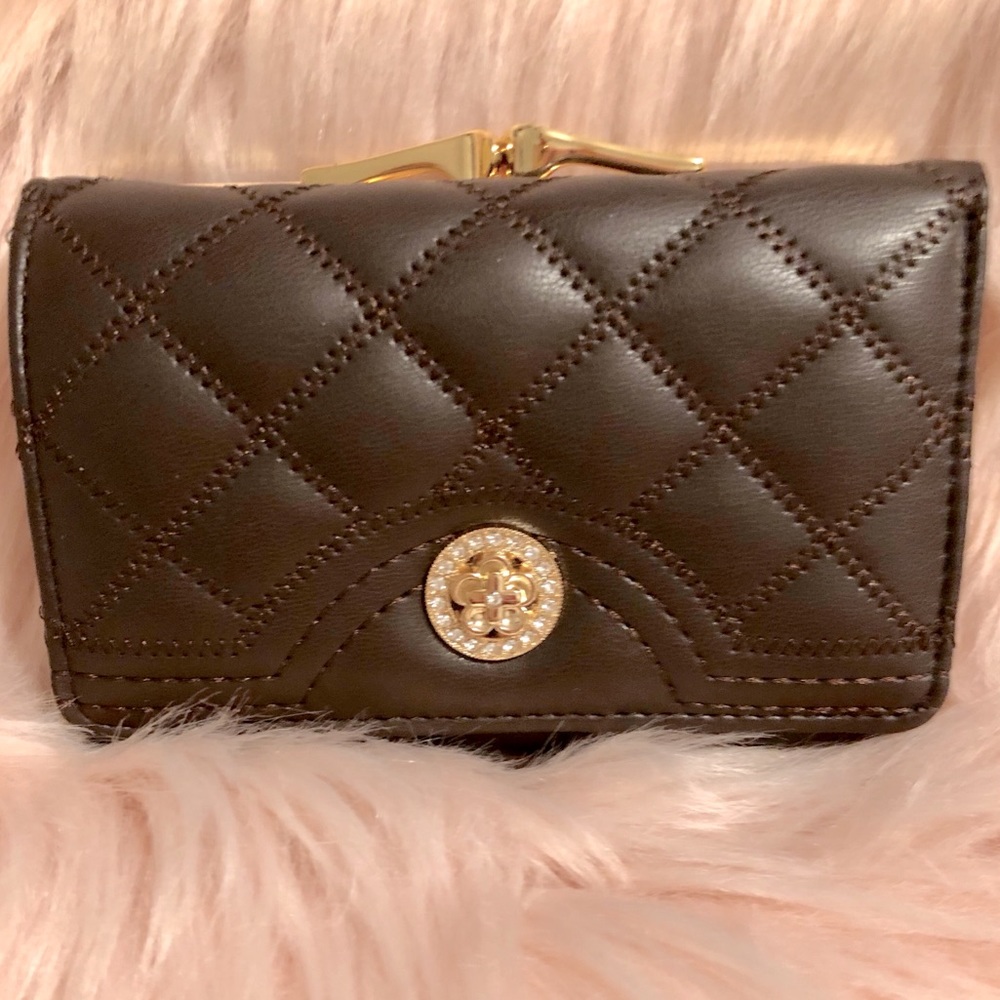 Women’s brown leather small bifold wallet